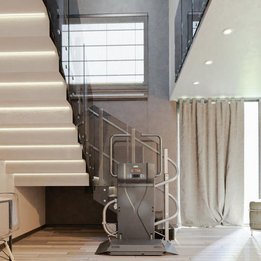 Inclined Slim Platform Wheelchair Lift for Curved Stairs