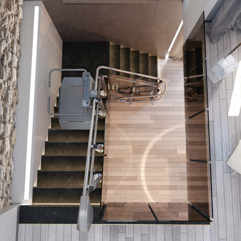 Inclined Slim Platform Wheelchair Lift for Curved Stairs
