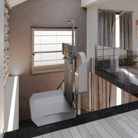 Inclined Slim Platform Wheelchair Lift for Curved Stairs
