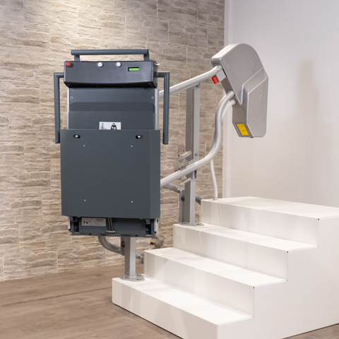 Super Slim Platform Standing Stair lift for Curved Stairs